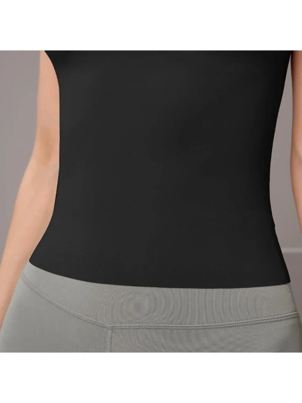 Women's Black Fit Camisole with Built in Bra - Spaghetti Straps Camis Tank